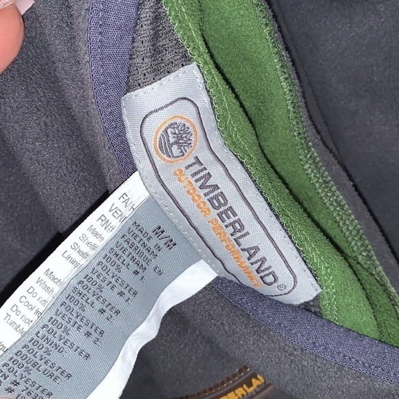 Timberland Grey and Green reversible full zip fleece jacket size Medium - Picture 15 of 16